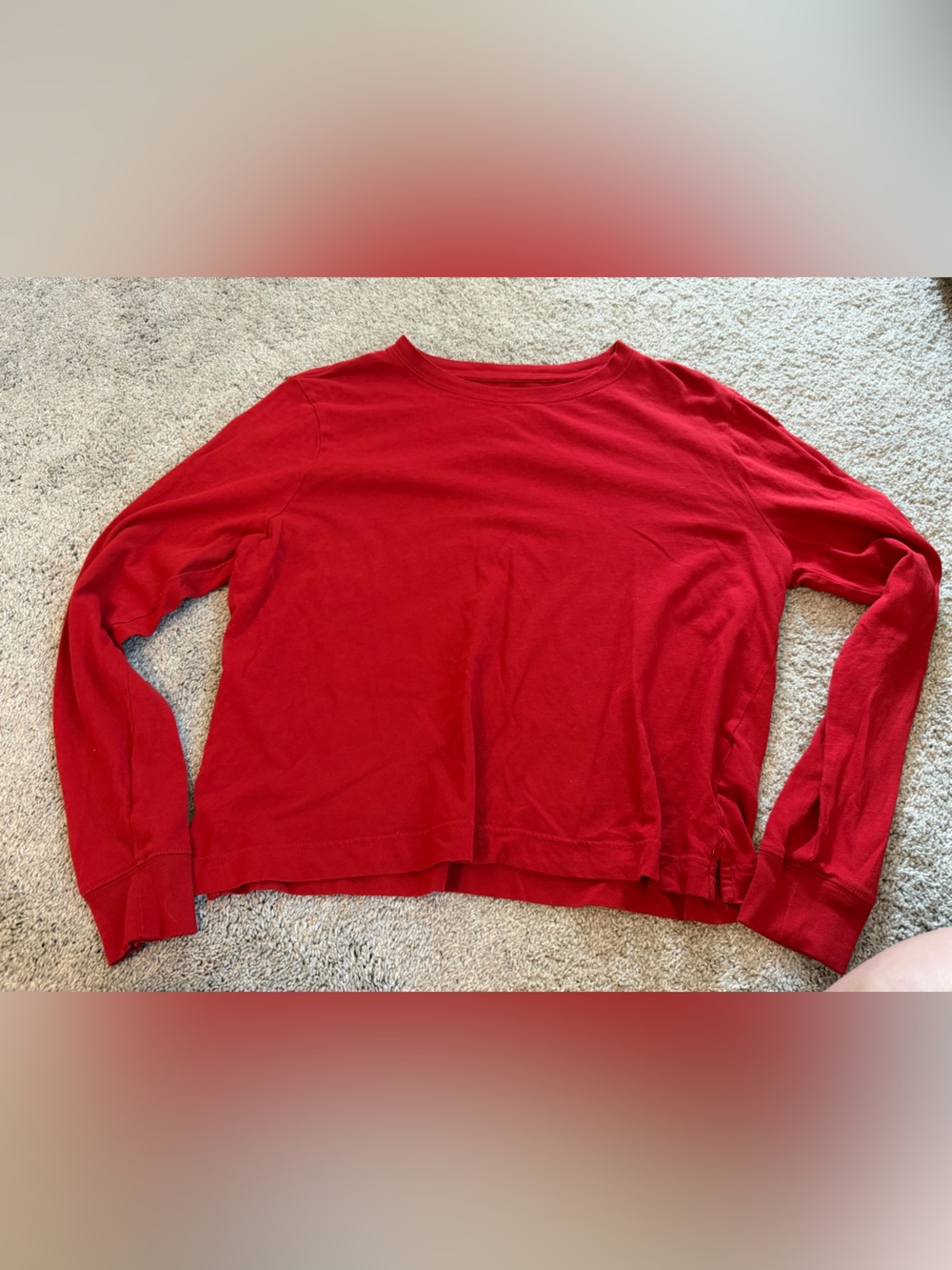 J. Crew Red Vintage Jersey Cropped Crewneck